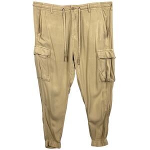 Denim & Supply Ralph Lauren Women's Viscose Cargo Pants Tan Size M Retro Style